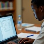 This image displays a student utilizing digital tools